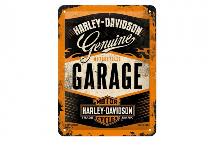 Blechschild "Harley-Davdison Garage" - 20 x 15cm